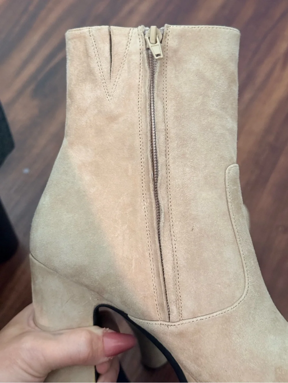 Jeffrey Campbell Suede Bratz-z Platform Ankle Boots Tan Taupe Y2K size 8